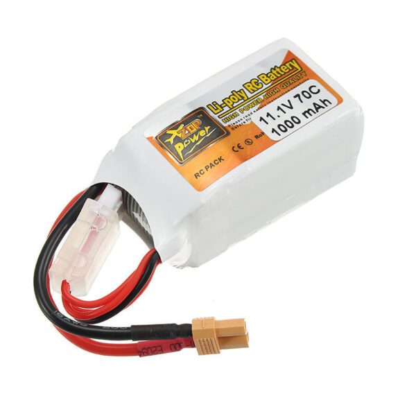 2Pcs ZOP Power 11.1V 1000mAh 70C 3S Lipo Battery XT30 Plug - Image 1