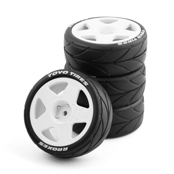 4PCS Rally Drift On-Road Tires Wheels 12mm Hex for 1/10 HPI KYOSHO TAMIYA TT02 RC Car Vehicles Model Parts - Image 1