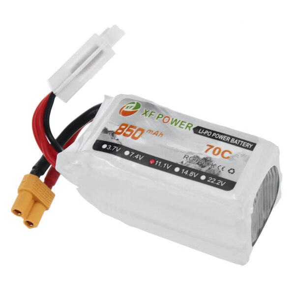 XF Power 11.1V 850mAh 70C 3S LiPo Battery XT30 Plug for RC Drone - Image 3