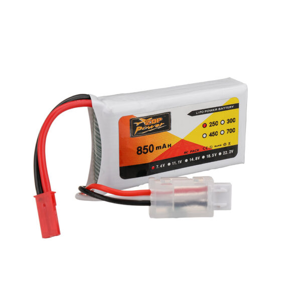 ZOP Power 7.4V 850mAh 25C 2S LiPo Battery JST Plug for RC Drone - Image 3