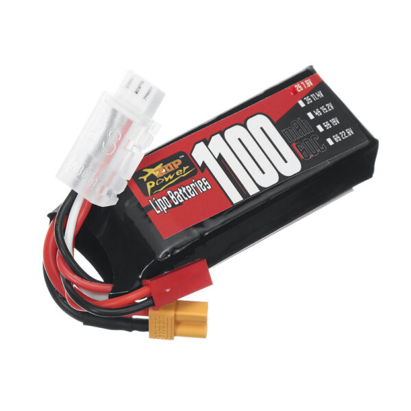 ZOP Power 2S 7.6V 1100mAh 60C 8.36Wh LiPo Battery XT30 Plug for RC Car - Image 2