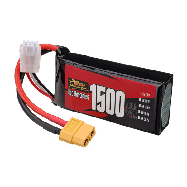 ZOP Power 2S 7.4V 1500mAh 120C 11.1Wh LiPo Battery XT60 Plug for RC Drone - Image 4