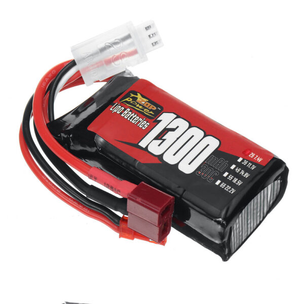 ZOP Power 2S 7.4V 1300mAh 30C 9.62Wh LiPo Battery T Plug for HBX 16889 JJRC Q130 RC Car - Image 1