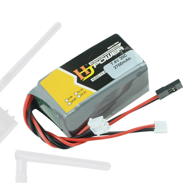 HJ Power 7.4V 2700mAh 20C 2S LiPo Battery JR Plug for LRP VTEC Receiver - Image 1