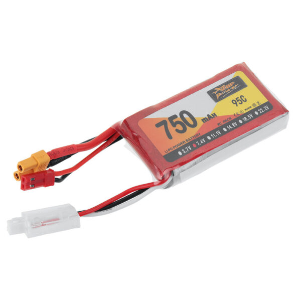 ZOP POWER 7.4V 750mAh 95C 2S LiPo Battery XT30 JST Plug for RC Drone - Image 2