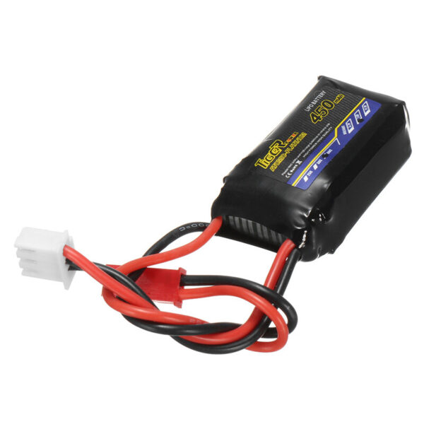 Tiger Power 7.4V 450mAh 60C 2S Lipo Battery JST Plug - Image 2