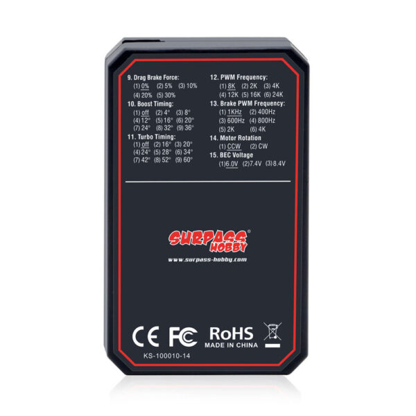 Surpass Hobby ROCKET-RC Sensored Brushless 380 390 Motor TS80 80A 6-11V ESC Universal New Programmer Card for 1/12 1/14 RC Car - Image 8