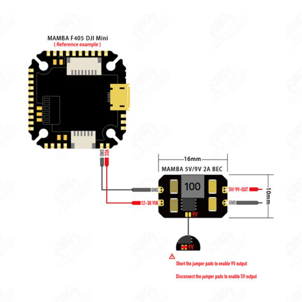 MAMBA 1610mm Micro 2A BEC 5V 9V Switchable for Mamba F405 DJI Air Unit RC Drone FPV Racing - Image 4