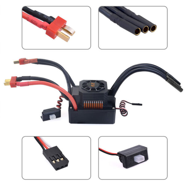 ZD Racing EX07 1/7 RC Drift Car Spare 150A Brushless ESC Dual Battery Plug 8604 Vehicles Model Parts - Image 4