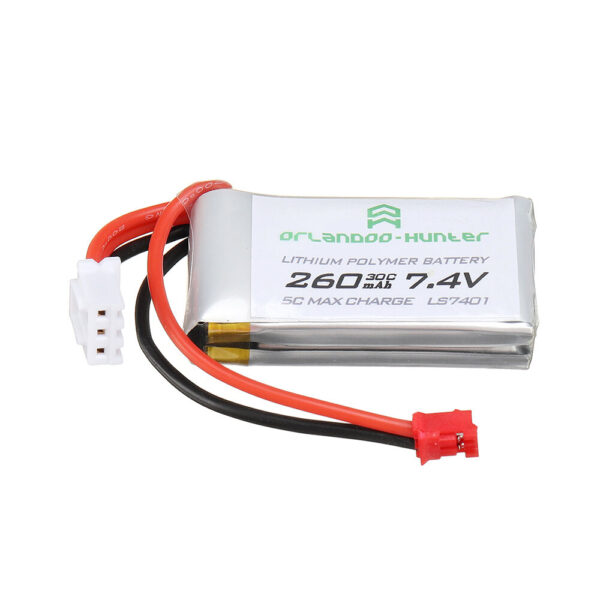 Orlandoo Hunter 7.4V 260mAh 30C 2S Lipo Battery PH2.0 Plug for OH32A02 OH32A03 OH35A01 1/32 1/35 RC Car - Image 1