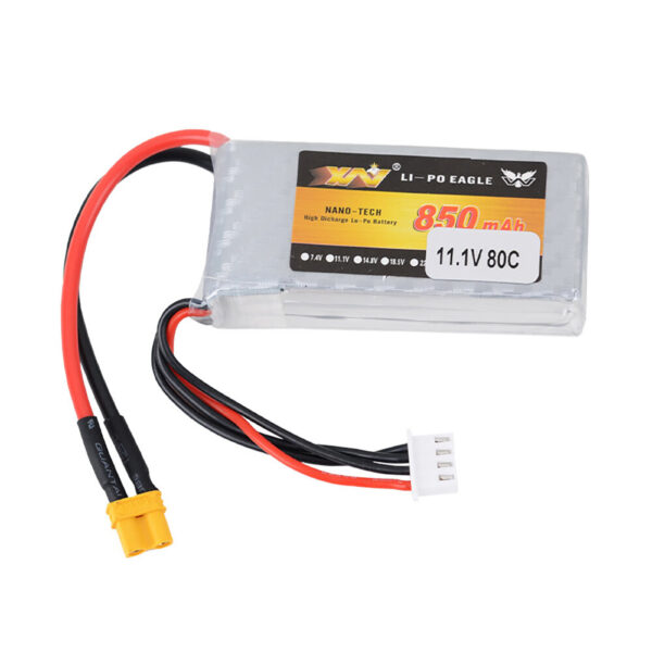 XW 11.1V 850mAh 80C 3S LiPo Battery JST/XT30/XT60 Plug for RC Drone - Image 3