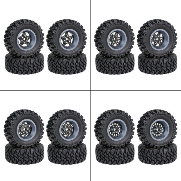 4PCS Upgraded Tires Carbon Fiber Wheel Rims for FMS SCX24 TRX4M 1/18 RC Cars Vehicles Models Spare Parts Accessories - Image 1