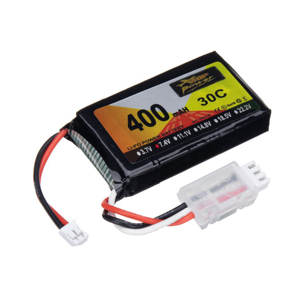 2Pcs ZOP Power 7.4V 400mAh 30C 2S LiPo Battery PH2.0 Plug for RC Drone - Image 4