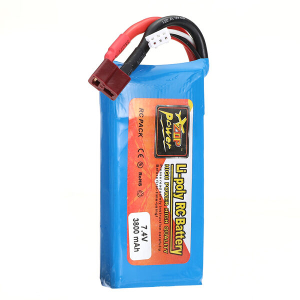 ZOP Power 7.4V 3800mAh 20C 2S Li-poly Battery with T Plug for Wltoys Car 124017 144010 124019 124018 and 144001 Car - Image 5