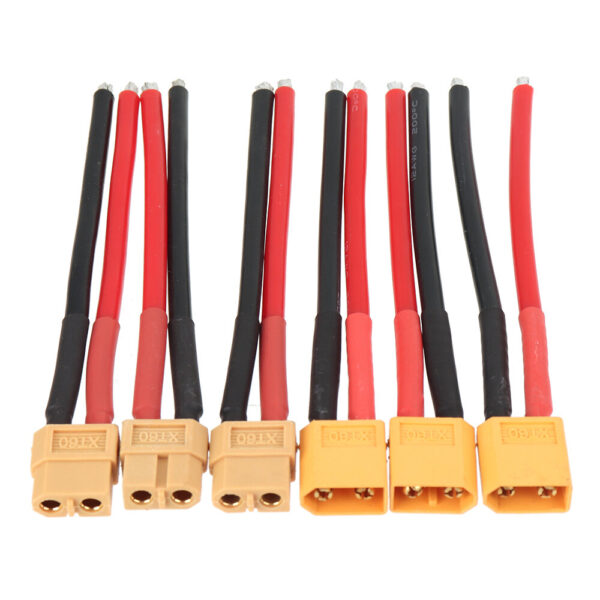 3Pairs XT60 Male Plug 12AWG 10cm Silicone Cable Wire - Image 2