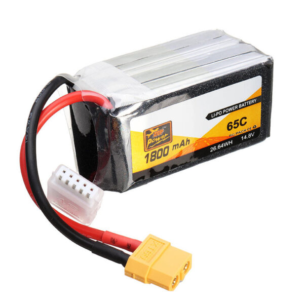 2 PCS ZOP Power 14.8V 1800mAh 65C 4S Lipo Battery XT60 Plug - Image 1