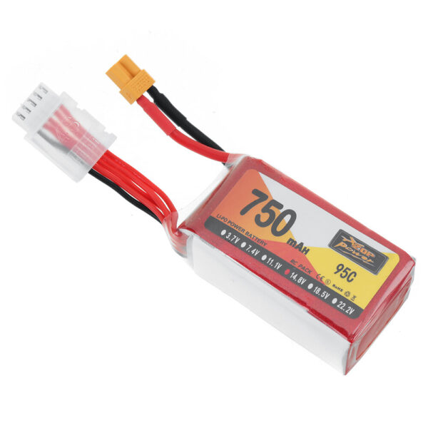 ZOP POWER 14.8V 750mAh 95C 4S LiPo Battery XT30 Plug for SpeedyBee Bee35 Crux35 RC FPV Racing Drone - Image 1