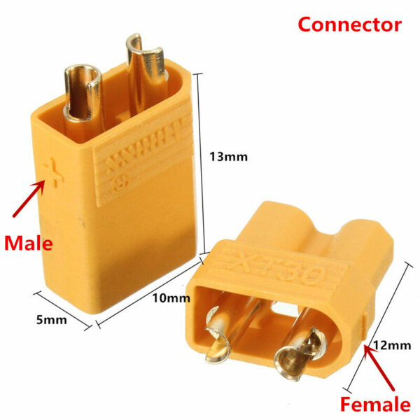 1Pair XT30 2mm Golden Male Female Plug Interface Connector - Image 1