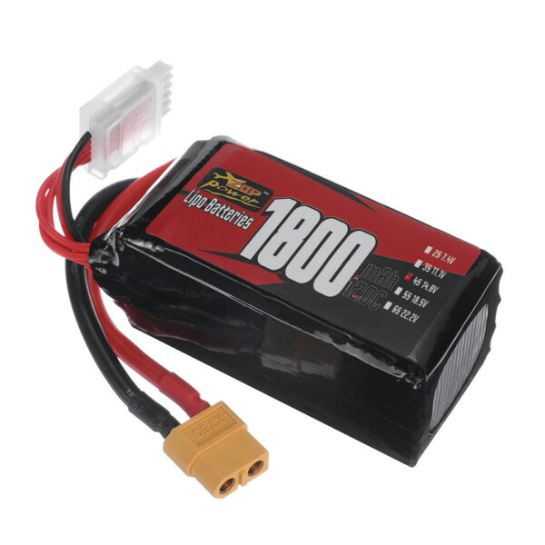 ZOP Power 4S 14.8V 1800mAh 120C LiPo Battery XT60 Plug for RC Drone - Image 1