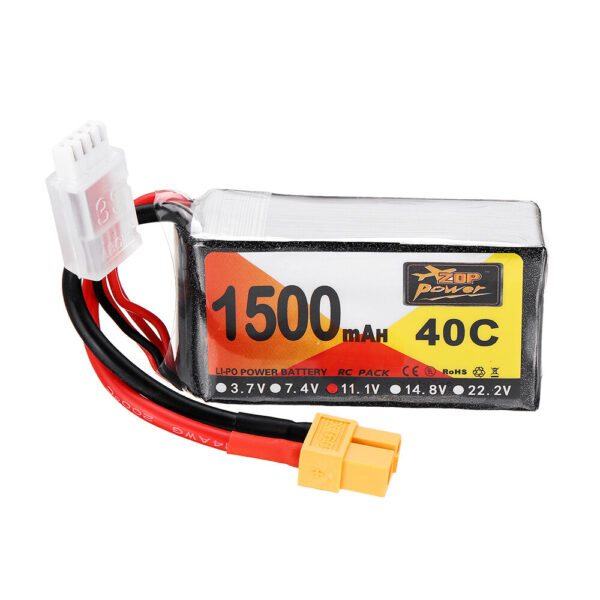 ZOP Power 11.1V 1500mAh 40C 3S Lipo Battery XT60 Plug for Eachine Wizard X220 FPV Racing RC Drone - Image 1