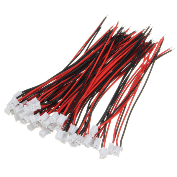 Excellway 100Pcs Mini Micro JST 2.0 PH 2Pin Connector Plug With 120mm Wires Cables - Image 2