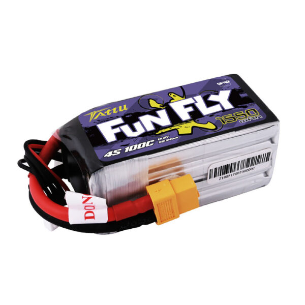 TATTU FUNFLY 4S 14.8V 1550mAh 100C 4S1P Lipo Battery XT60 Plug for RC Drone FPV Racing - Image 2