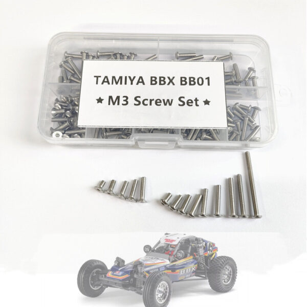 Screws Set Stainless Steel M3 Hexagon Socket Screw Flat Round Head For 1/10 TAMIYA BBX BB01 RC Car Parts - Image 1