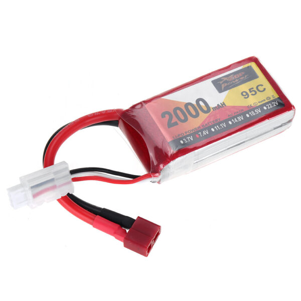 ZOP Power 7.4V 2000mAh 95C 2S LiPo Battery T Deans Plug for HSP RGT 18000 RC Car - Image 2