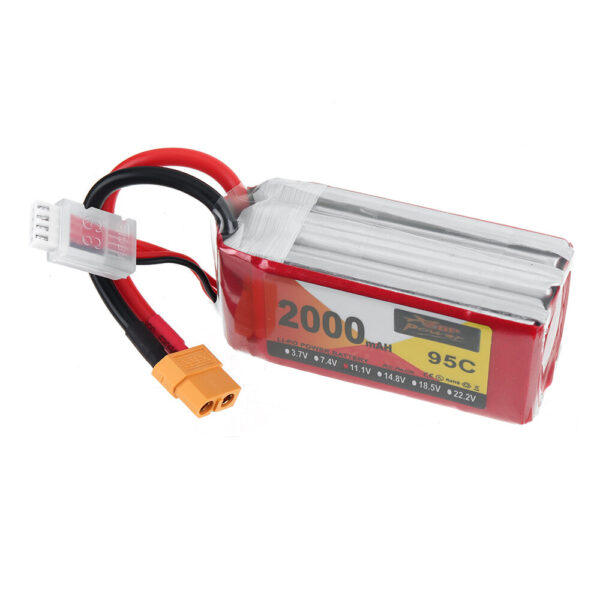 ZOP POWER 11.1V 2000mAh 95C 3S LiPo Battery XT60 Plug With T Adapter Plug for RC Drone - Image 1