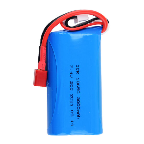 18650 7.4V 3000MAH 20C LiPo Battery T Plug for WLtoys 144001 RC Car - Image 3