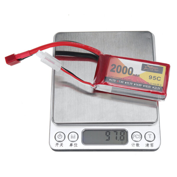 ZOP Power 7.4V 2000mAh 95C 2S LiPo Battery T Deans Plug for HSP RGT 18000 RC Car - Image 9