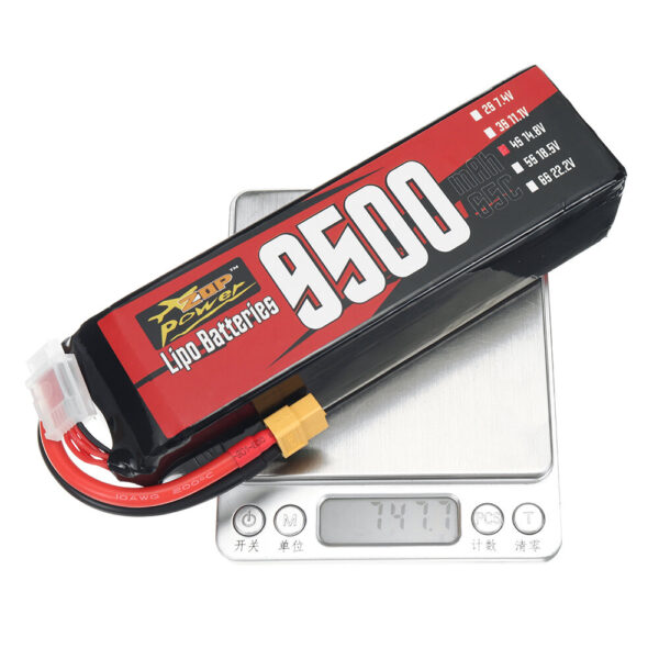 ZOP Power 4S 14.8V 9500mAh 65C 140.6Wh LiPo Battery XT60 Plug for Long Range RC FPV Racing Drone - Image 7