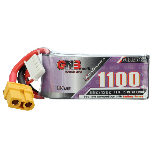 Gaoneng GNB 15.2V 1100mAh 60C 4S LiPo Battery XT30/XT60 Plug for GEPRC Tern LR40 FPV Racing Drone - Image 1