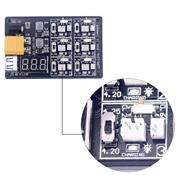 6 IN 1 1S Lipo LiHV XT60 12V 3A Battery Charger Board Ph1.25/2.0/JST for RC Quadcopter FPV Racing Drone - Image 8