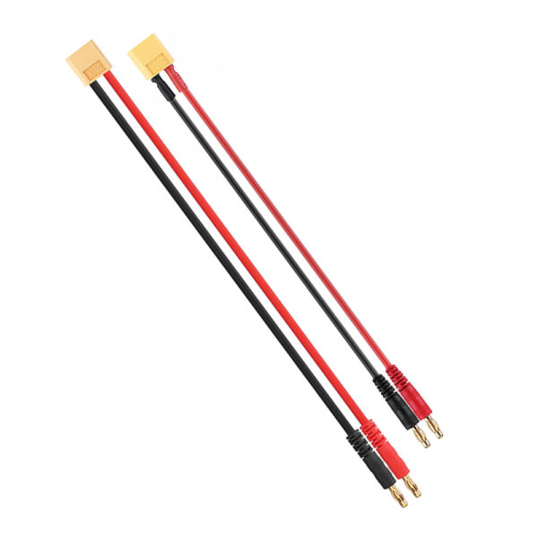 22cm 12/14AWG XT60 Male Plug to 4.0mm Banana Plug  Silicone Cable for B6AC Charger - Image 1