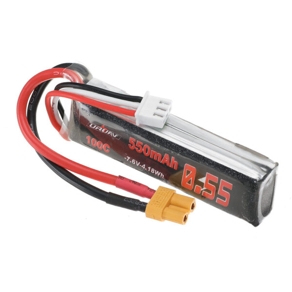 URUAV 7.6V 550mAh 100C 2S LiPo Battery XT30 Plug for Happymodel Mobula 8 GEPRC TinyGo Crux3 Cinewhoop FPV Drone RC Helicopter - Image 5