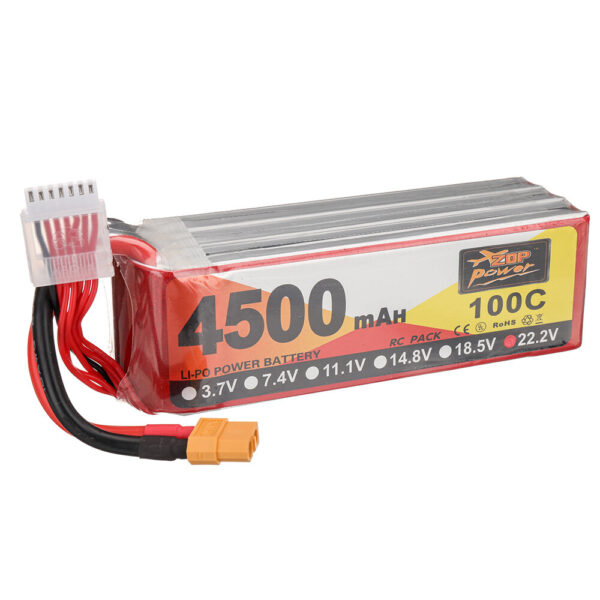 ZOP Power 22.2V 4500mAh 100C 6S LiPo Battery XT60 Plug for RC Drone - Image 2