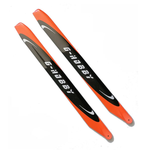 1Pair Fluorescent Orange 700mm Carbon Fiber Main Blade for Align 700 SAB700 X7 RC Helicopter - Image 1