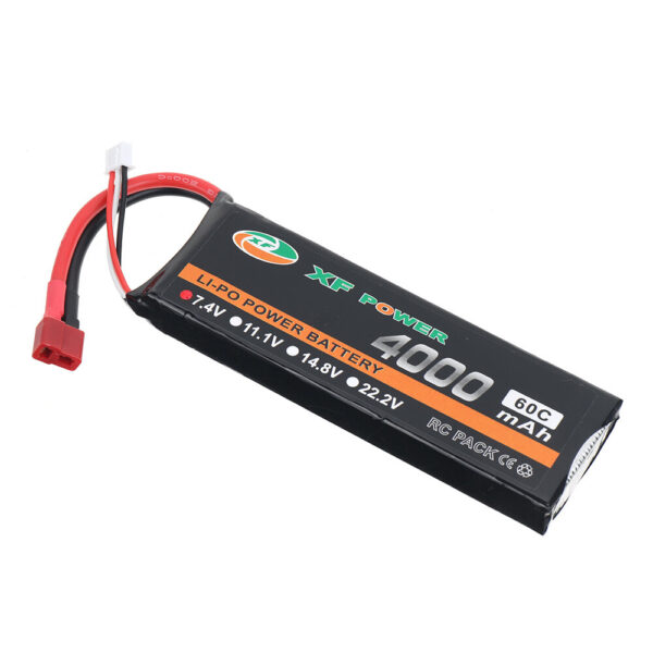 XF POWER 7.4V 4000mAh 60C 2S LiPo Battery T Deans Plug for RC Drone - Image 3