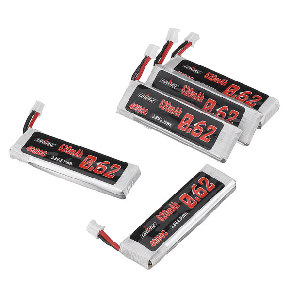 5Pcs URUAV 3.8V 620mAh 40C/80C 1S HV 4.35V Lipo Battery PH2.0 Plug for EMAX Tinyhawk III Plus FPV Racing Drone - Image 1