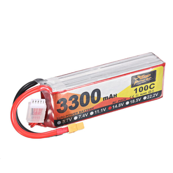 ZOP Power 14.8V 3300mAh 100C 4S Lipo Battery XT60 Plug for RC Helicopter Boat - Image 1