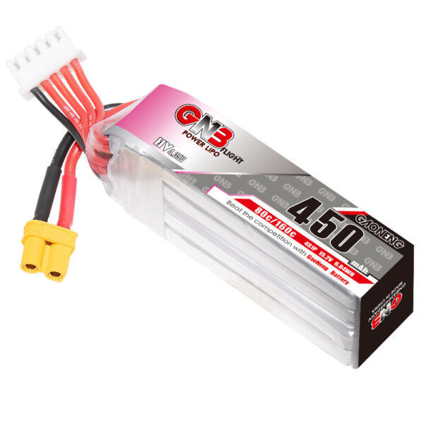 Gaoneng GNB 15.2V 450mAh 80C 4S HV LiPo Battery XT30 Plug for iFlight A85 - Image 1