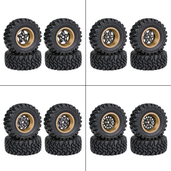 4PCS Upgraded Tires Carbon Fiber Wheel Rims for FMS SCX24 TRX4M 1/18 RC Cars Vehicles Models Spare Parts Accessories - Image 2