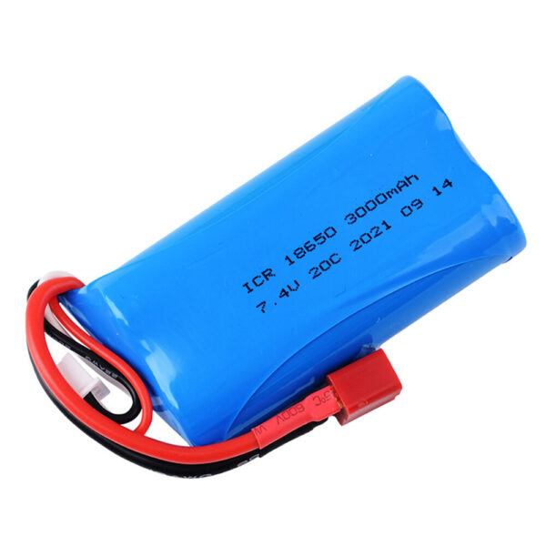 18650 7.4V 3000MAH 20C LiPo Battery T Plug for WLtoys 144001 RC Car - Image 2