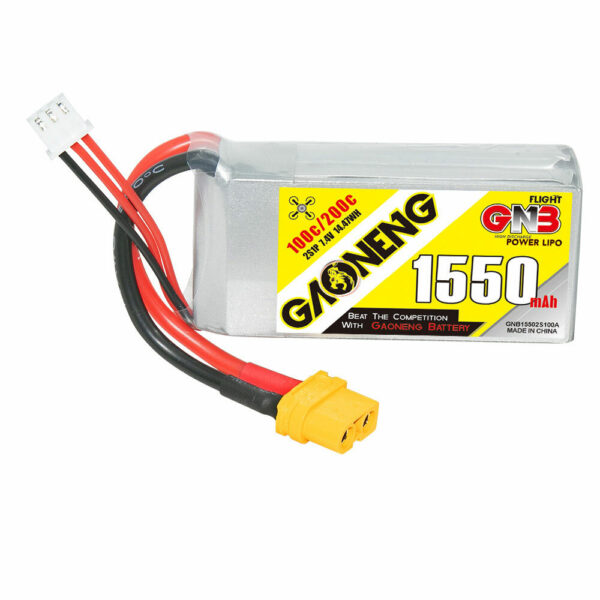 Gaoneng GNB 7.4V 1550mAh 100C 2S LiPo Battery XT60 Plug for RC Drone - Image 3