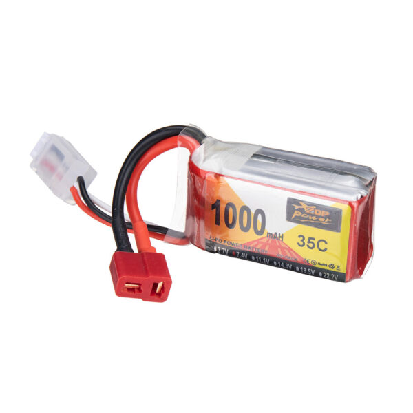 ZOP Power 7.4V 1000mAh 35C 2S LiPo Battery T Deans Plug for RC Drone - Image 1