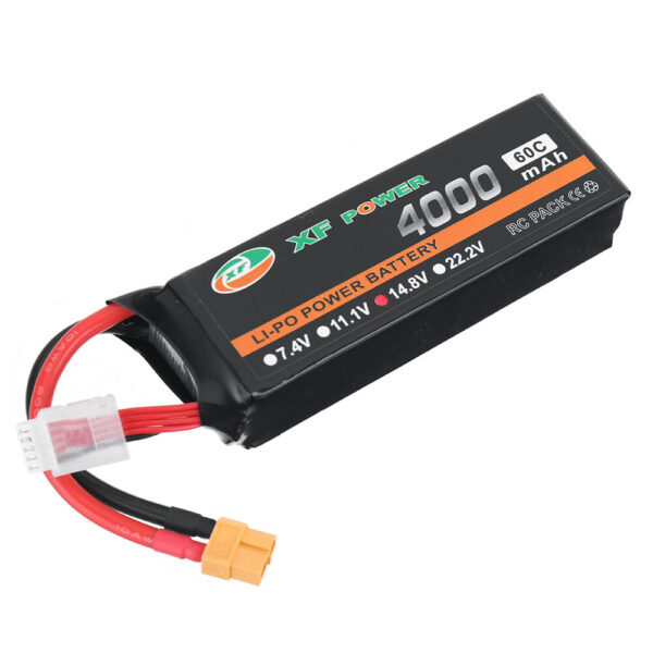 XF POWER 14.8V 4000mAh 60C 4S LiPo Battery XT60 Plug with T Deans Plug for RC Drone - Image 3