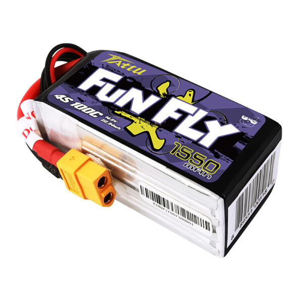 TATTU FUNFLY 4S 14.8V 1550mAh 100C 4S1P Lipo Battery XT60 Plug for RC Drone FPV Racing - Image 3