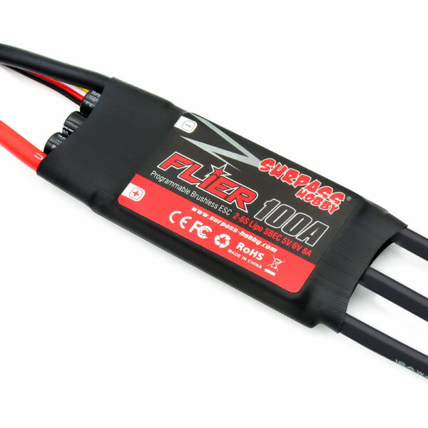 SURPASS-HOBBY FLIER Series New 32-bit 100A Brushless ESC With 5V/6V 8A SBEC 2-6S Support Programming for RC Airplane - Image 1