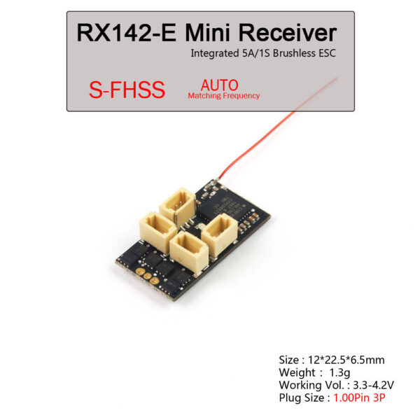 AEORC RX142-E 2.4GHz 5CH Mini RC Receiver Integrated 1S 5A Brushless ESC Supports FUTABA/S-FHSS for RC Drone - Image 3